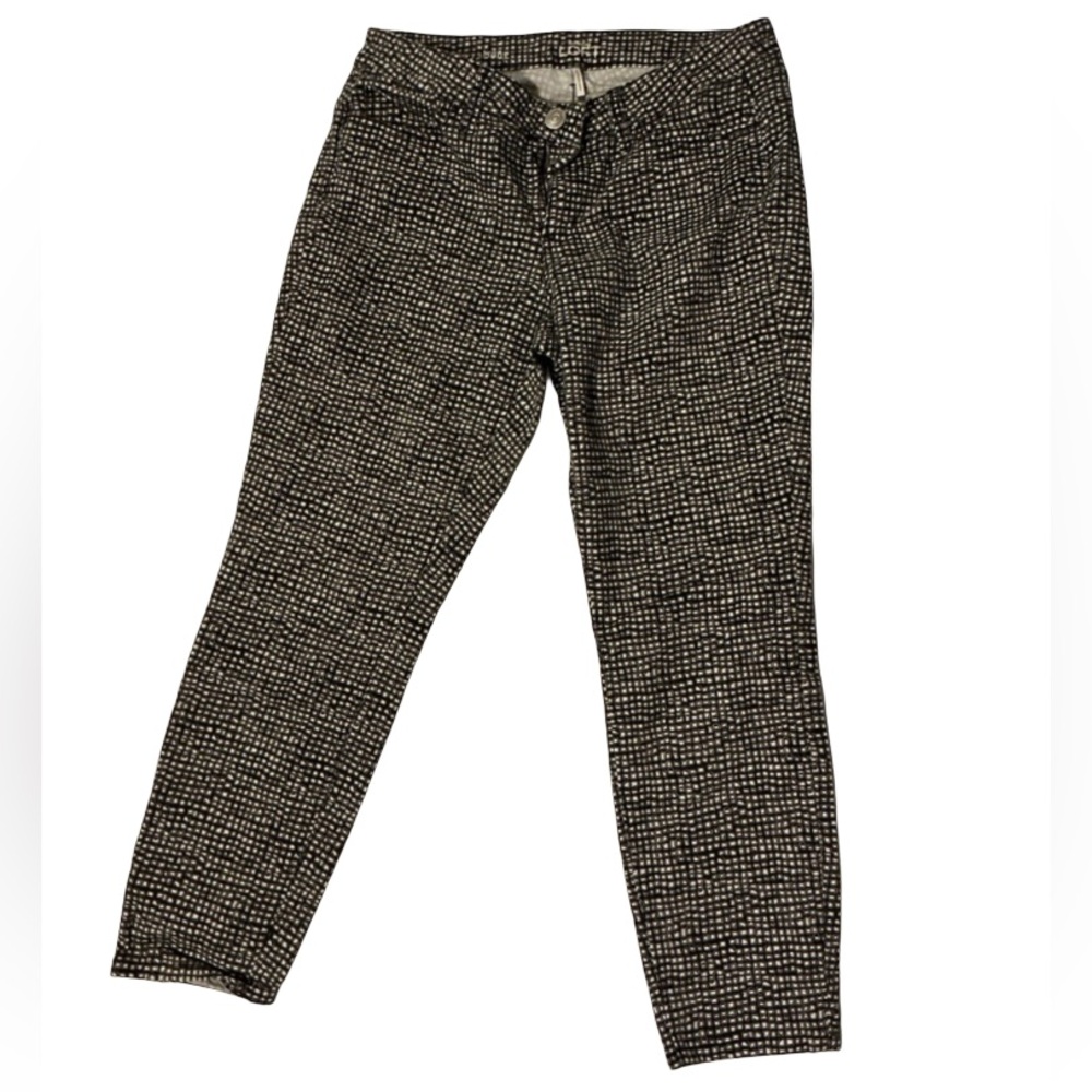 Women’s Black and White Patterned Loft  Chinos